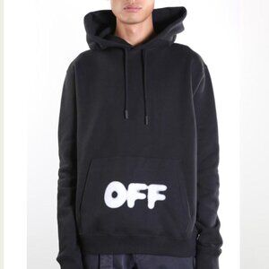 OFF-White Kidmograph Hoodie Virgil Abloh Black $635 Retail Designer Streetwear M
